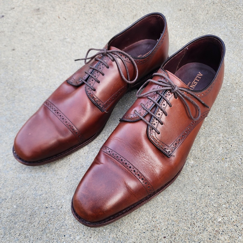 ALLEN EDMONDS CLARKSTON - Mens 12 D - Brown Derby Brogue USA Dress Shoes Preppy